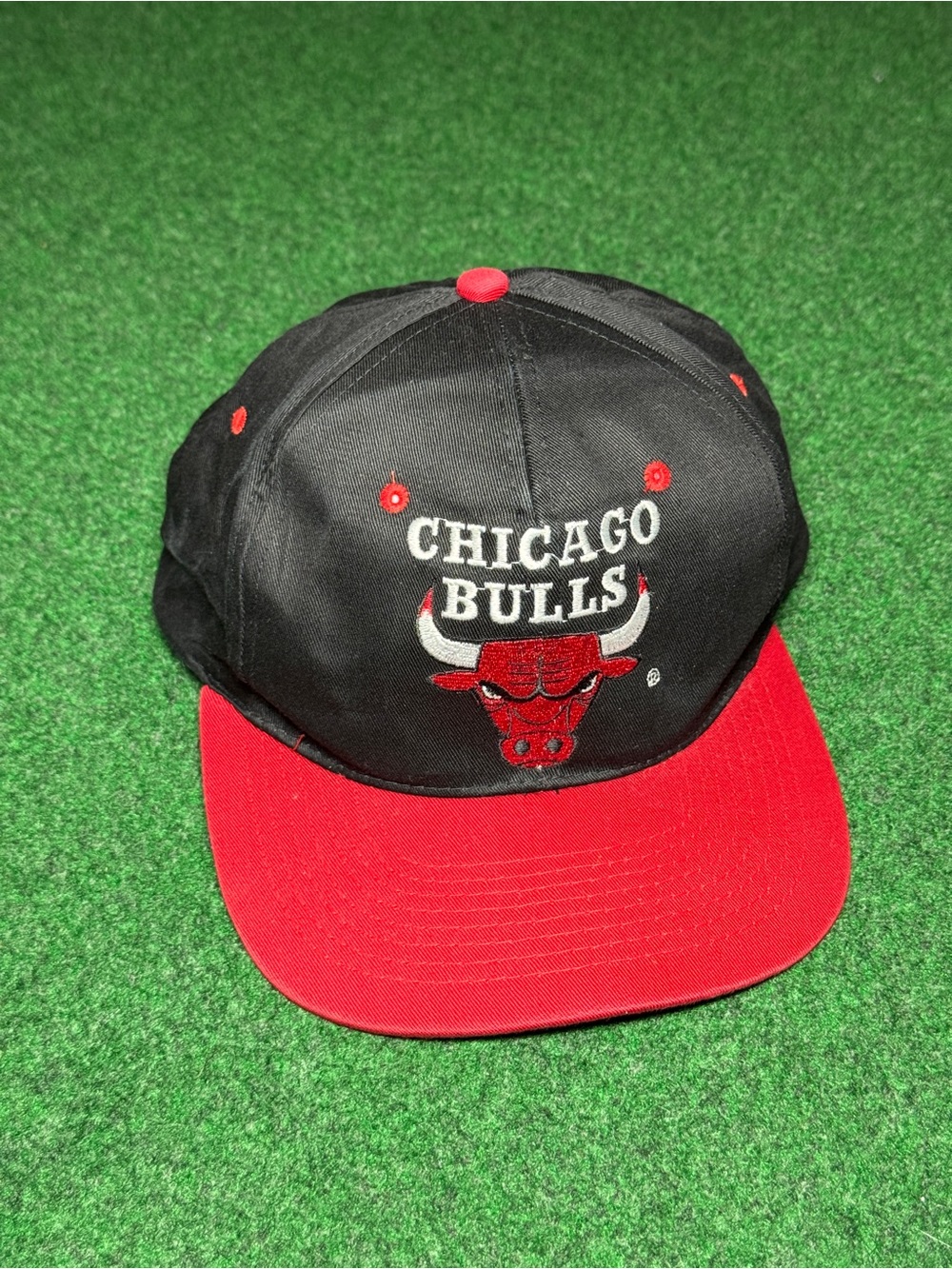 Chicago Bulls Vintage Hat Snapback 90s Drew Pearson Black NBA Cap